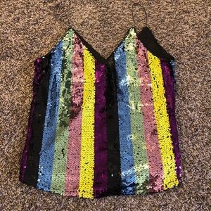 Sequin top!! Perfect for a girls Vegas trip !